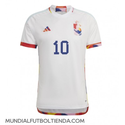 Camiseta Bélgica Eden Hazard #10 Segunda Equipación Replica Mundial 2022 mangas cortas